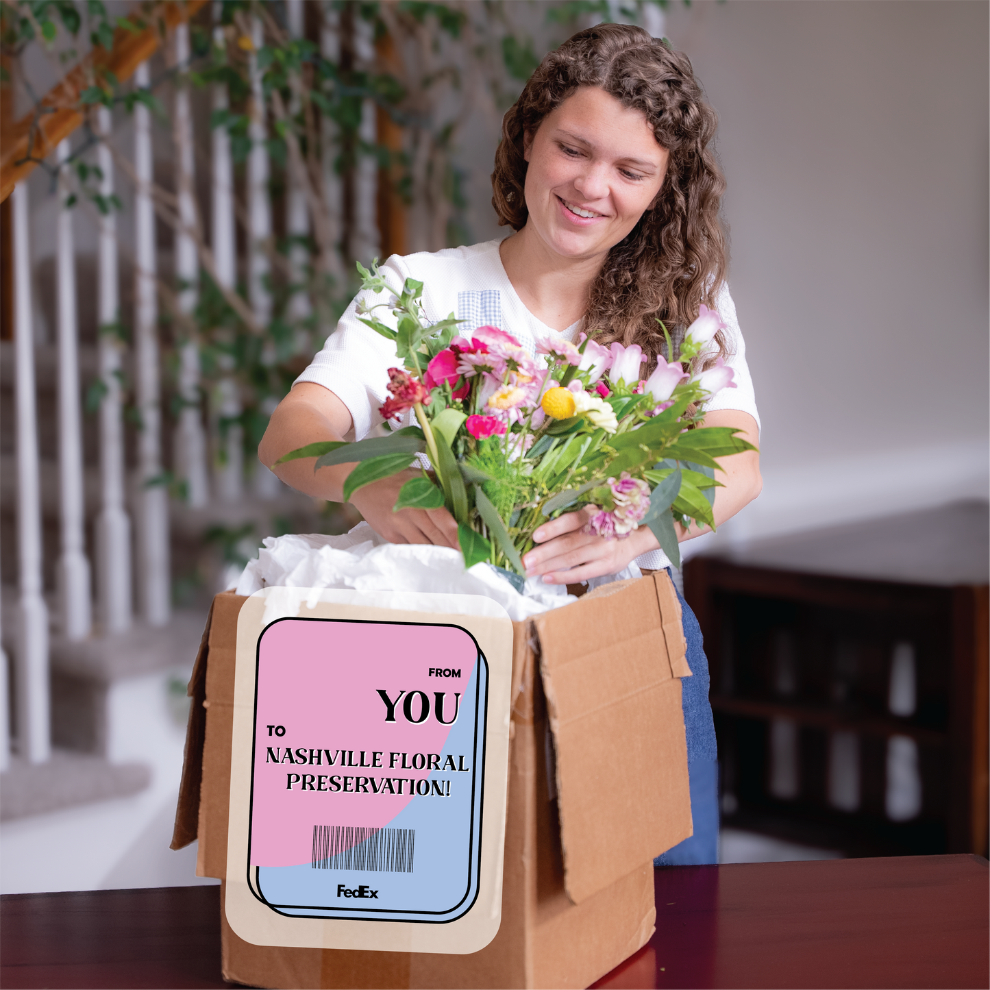 Fresh Flowers Shipping Label